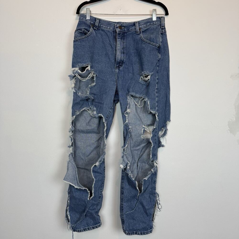 Vintage denim jeans thrashed distressed RARE 100% cotton 32 inch waist